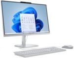Lenovo AIO A100 23.8" FHD All-in-One Desktop, Intel Core i3-N305 CPU, 8GB DDR4 RAM, 512GB SSD, Intel UHD Graphics, Wi-Fi 6, Windows 11, Cloud Grey