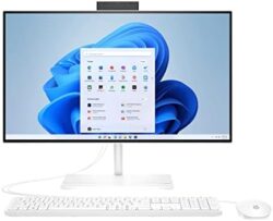 HP All-in-One Desktop With 23.8" FHD IPS Display - 13th Gen Intel Core i5-1335U processor- Intel Iris Xe Graphics - 16GB DDR4 RAM - 512GB NVMe SSD- White Keyboard & Mouse - Windows 11 - Shell White
