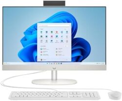 HP All-in-One Desktop With 23.8" FHD IPS Display - 13th Gen Intel Core i5-1335U processor- Intel Iris Xe Graphics - 16GB DDR4 RAM - 1TB NVMe SSD- White Keyboard & Mouse - Windows 11 - Shell White