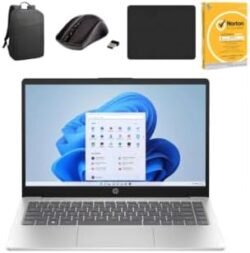HP 14-inch AI Laptop, Intel Core Ultra 5 225U, 16GB DDR5 RAM, 512GB PCIe NVMe SSD, Intel Graphics, FHD IPS Display, Backlit Keyboard, Wi-Fi 6, Bluetooth 5.4, Windows Laptop, Natural Silver