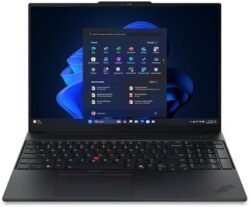 Lenovo ThinkPad E16 Gen 3 Business Laptop, 16" WUXGA IPS Display, Intel Core Ultra 5 225U, 8GB DDR5 RAM, 512GB PCIe SSD, AI PC with Intel AI Boost, FHD IR Camera, Backlit Keyboard, Black