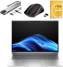 HP ProBook 4 G1iR Laptops, 16″ WUXGA IPS Display, Intel Core 7 150U Processor, 16GB DDR5 Memory, 512GB SSD Storage, Pike silver aluminum With 8 in 1 Type-c Hub,W/L Mouse,Anti Virus,
