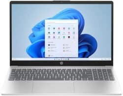 HP 15 15.6" FHD IPS LED Display Laptop, Intel Core i3- N305 Processor, 8GB RAM, 256GB SSD, Webcam, HDMI, Wi-Fi, Windows 11 Home, Natural Silver, Finger Print Reader, English Keyboard