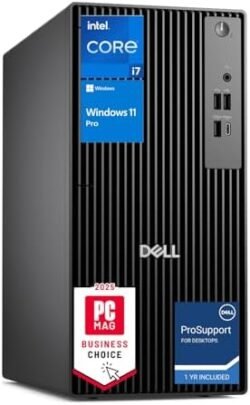Dell Pro Tower QCT1250 Desktop – 14th Gen Intel i7-14700 (Up to 5.4GHz), 32GB DDR5 RAM, 1TB SSD, Windows 11 Pro, Intel UHD Graphics, Wi-Fi 6E, BT, Dell Keyboard & Mouse, TPM,